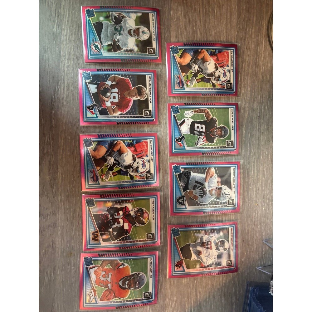 Pink Optic Rated Rookie Huge Lot Of 2025 Football Trading Cards